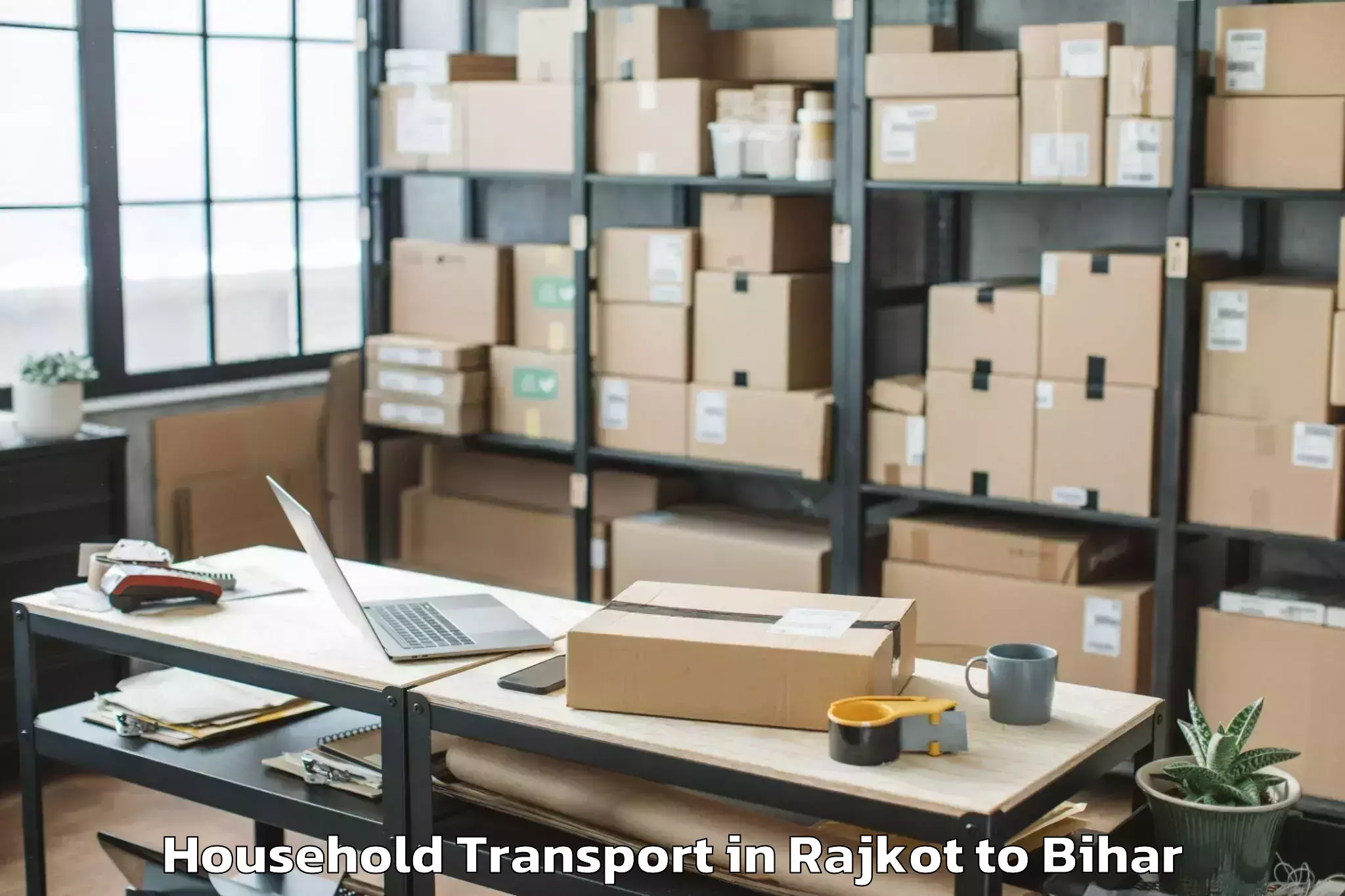 Book Rajkot to Puraini Household Transport Online